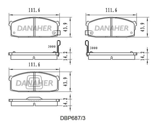 Danaher DBP687/3 Гальмівні колодки, комплект DBP6873: Купити в Україні - Добра ціна на EXIST.UA!