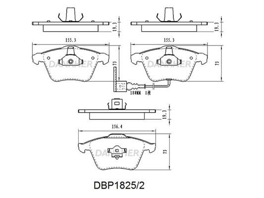 Danaher DBP1825/2 Гальмівні колодки передні, комплект DBP18252: Купити в Україні - Добра ціна на EXIST.UA!