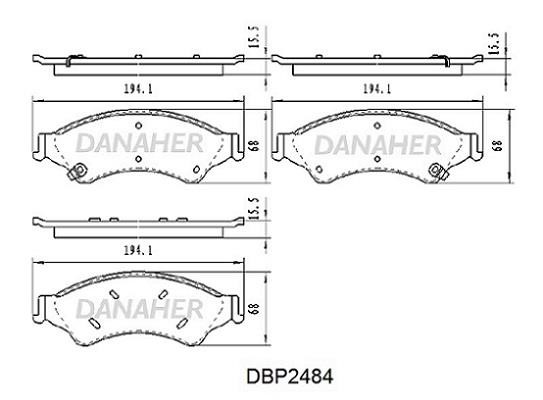 Danaher DBP2484 Гальмівні колодки, комплект DBP2484: Купити в Україні - Добра ціна на EXIST.UA!