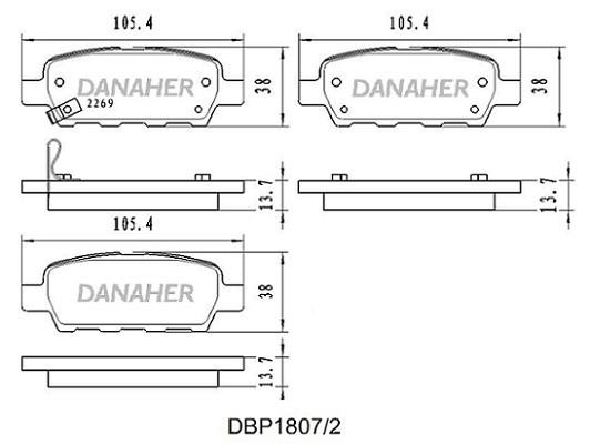 Danaher DBP1807/2 Гальмівні колодки, комплект DBP18072: Купити в Україні - Добра ціна на EXIST.UA!