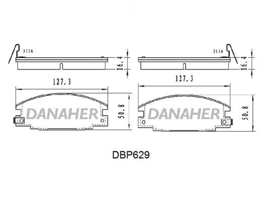 Danaher DBP629 Гальмівні колодки, комплект DBP629: Приваблива ціна - Купити в Україні на EXIST.UA!