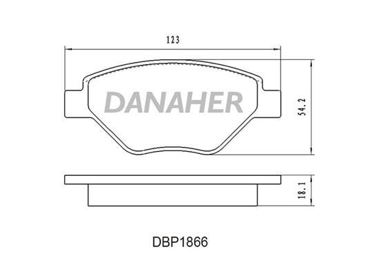 Danaher DBP1866 Гальмівні колодки, комплект DBP1866: Купити в Україні - Добра ціна на EXIST.UA!