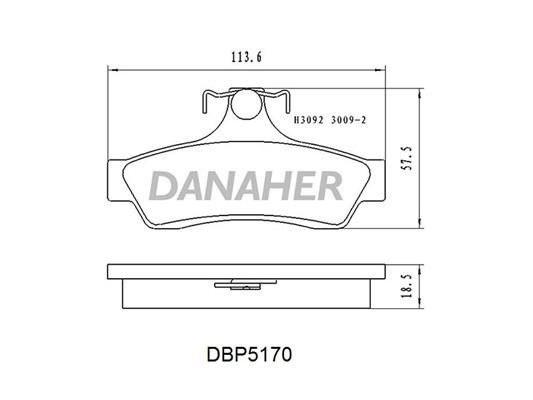 Danaher DBP5170 Гальмівні колодки задні, комплект DBP5170: Купити в Україні - Добра ціна на EXIST.UA!