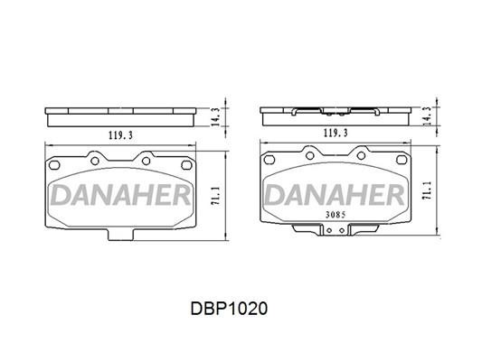 Danaher DBP1020 Гальмівні колодки, комплект DBP1020: Купити в Україні - Добра ціна на EXIST.UA!