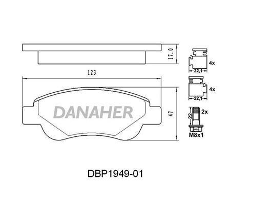 Danaher DBP1949-01 Гальмівні колодки, комплект DBP194901: Приваблива ціна - Купити в Україні на EXIST.UA!