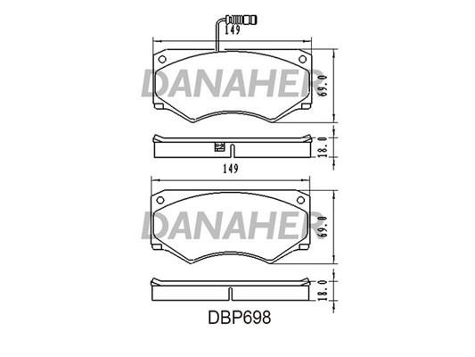 Danaher DBP698 Гальмівні колодки, комплект DBP698: Купити в Україні - Добра ціна на EXIST.UA!