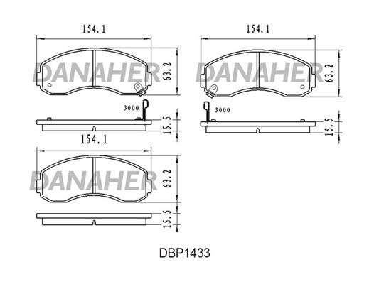 Danaher DBP1433 Гальмівні колодки, комплект DBP1433: Купити в Україні - Добра ціна на EXIST.UA!
