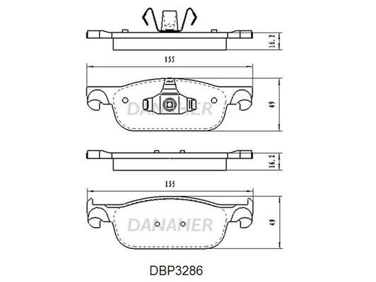 Danaher DBP3286 Гальмівні колодки, комплект DBP3286: Купити в Україні - Добра ціна на EXIST.UA!