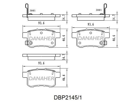 Danaher DBP2145/1 Гальмівні колодки, комплект DBP21451: Купити в Україні - Добра ціна на EXIST.UA!