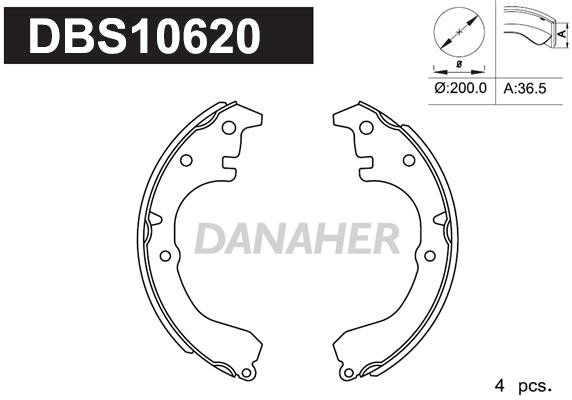 Danaher DBS10620 Колодки гальмівні барабанні, комплект DBS10620: Купити в Україні - Добра ціна на EXIST.UA!