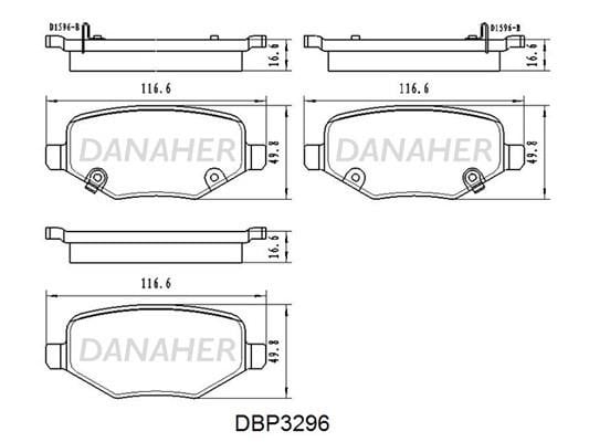 Danaher DBP3296 Гальмівні колодки, комплект DBP3296: Купити в Україні - Добра ціна на EXIST.UA!