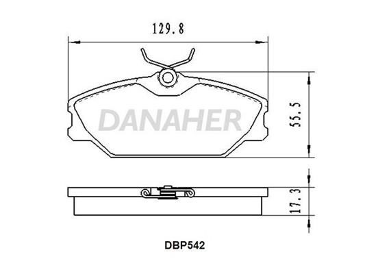 Danaher DBP542 Гальмівні колодки, комплект DBP542: Купити в Україні - Добра ціна на EXIST.UA!