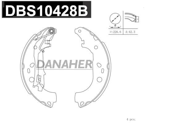 Danaher DBS10428B Колодки гальмівні барабанні, комплект DBS10428B: Купити в Україні - Добра ціна на EXIST.UA!