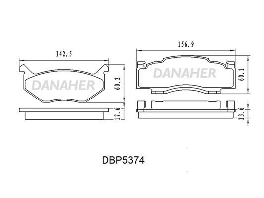 Danaher DBP5374 Гальмівні колодки передні, комплект DBP5374: Купити в Україні - Добра ціна на EXIST.UA!