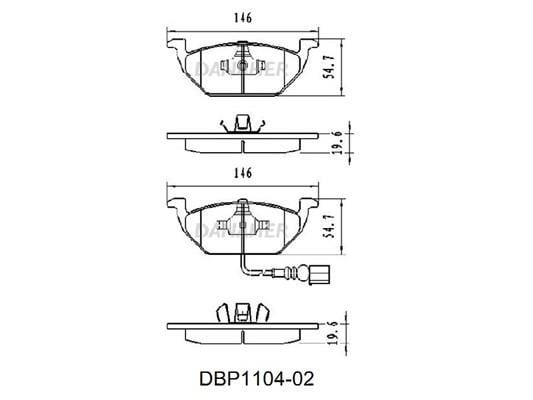 Danaher DBP1104-02 Гальмівні колодки, комплект DBP110402: Купити в Україні - Добра ціна на EXIST.UA!