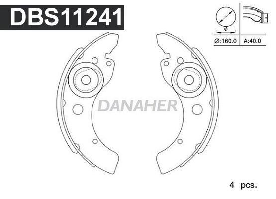 Danaher DBS11241 Колодки гальмівні барабанні, комплект DBS11241: Купити в Україні - Добра ціна на EXIST.UA!