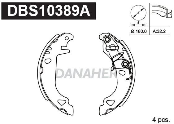 Danaher DBS10389A Колодки гальмівні барабанні, комплект DBS10389A: Купити в Україні - Добра ціна на EXIST.UA!
