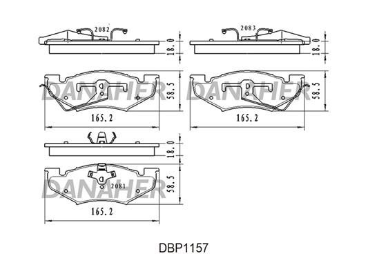 Danaher DBP1157 Гальмівні колодки, комплект DBP1157: Купити в Україні - Добра ціна на EXIST.UA!