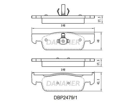 Danaher DBP2479/1 Гальмівні колодки, комплект DBP24791: Купити в Україні - Добра ціна на EXIST.UA!