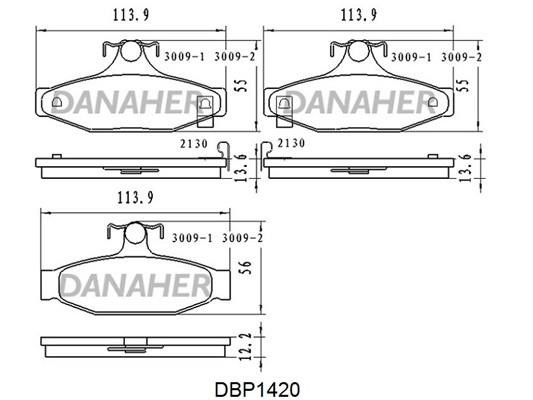 Danaher DBP1420 Гальмівні колодки, комплект DBP1420: Купити в Україні - Добра ціна на EXIST.UA!