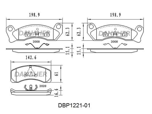Danaher DBP1221-01 Гальмівні колодки, комплект DBP122101: Купити в Україні - Добра ціна на EXIST.UA!