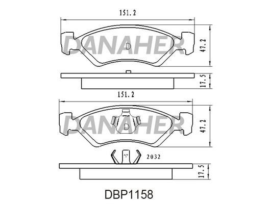 Danaher DBP1158 Гальмівні колодки, комплект DBP1158: Приваблива ціна - Купити в Україні на EXIST.UA!