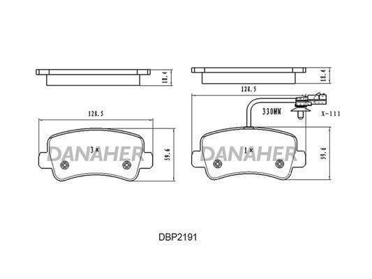 Danaher DBP2191 Гальмівні колодки, комплект DBP2191: Купити в Україні - Добра ціна на EXIST.UA!
