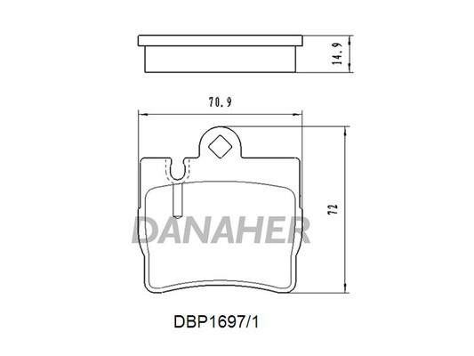 Danaher DBP1697/1 Гальмівні колодки, комплект DBP16971: Купити в Україні - Добра ціна на EXIST.UA!