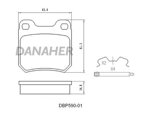 Danaher DBP590-01 Гальмівні колодки, комплект DBP59001: Купити в Україні - Добра ціна на EXIST.UA!