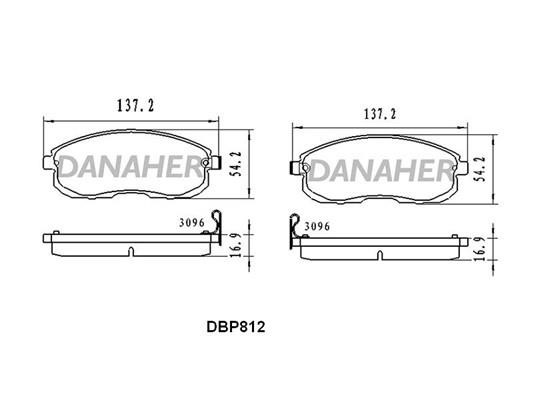 Danaher DBP812 Гальмівні колодки, комплект DBP812: Купити в Україні - Добра ціна на EXIST.UA!