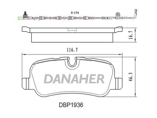 Danaher DBP1936 Гальмівні колодки, комплект DBP1936: Купити в Україні - Добра ціна на EXIST.UA!