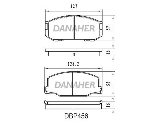 Danaher DBP456 Гальмівні колодки, комплект DBP456: Купити в Україні - Добра ціна на EXIST.UA!