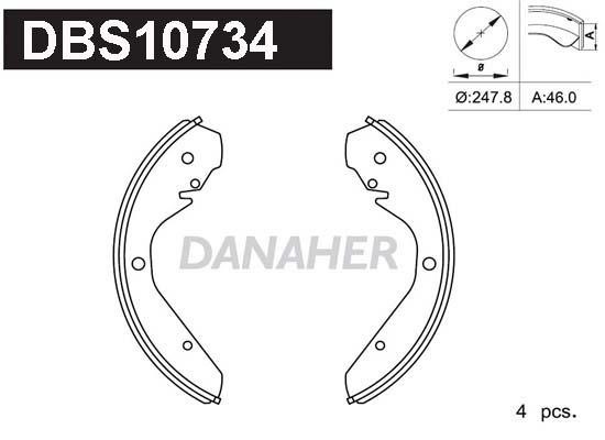 Danaher DBS10734 Колодки гальмівні барабанні, комплект DBS10734: Купити в Україні - Добра ціна на EXIST.UA!