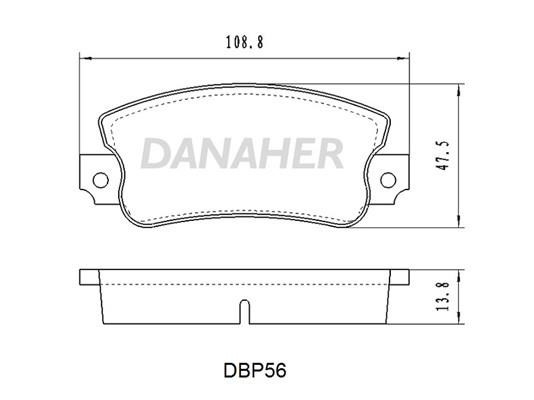 Danaher DBP56 Гальмівні колодки, комплект DBP56: Купити в Україні - Добра ціна на EXIST.UA!