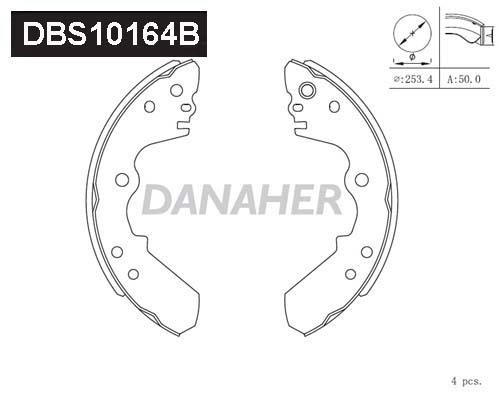Danaher DBS10164B Колодки гальмівні барабанні, комплект DBS10164B: Приваблива ціна - Купити в Україні на EXIST.UA!