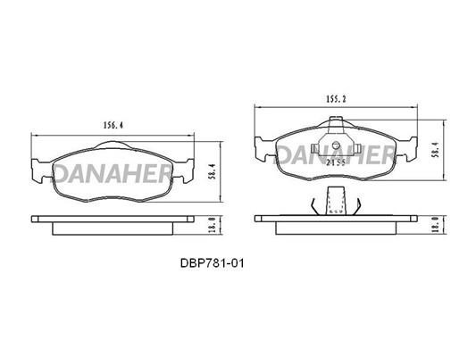 Danaher DBP781-01 Гальмівні колодки, комплект DBP78101: Купити в Україні - Добра ціна на EXIST.UA!