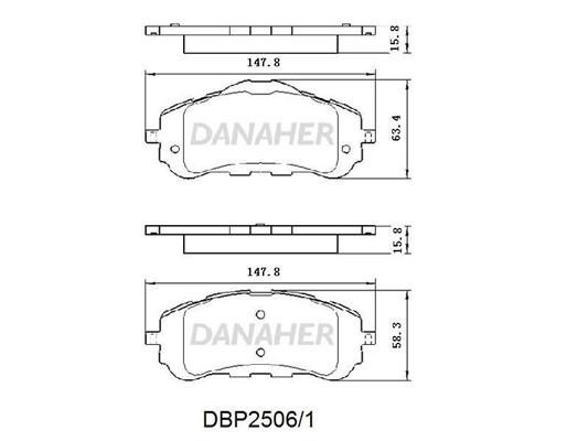 Danaher DBP2506/1 Гальмівні колодки, комплект DBP25061: Купити в Україні - Добра ціна на EXIST.UA!