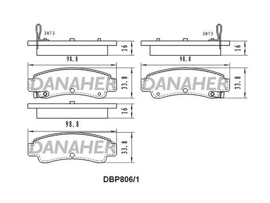 Danaher DBP806/1 Гальмівні колодки, комплект DBP8061: Купити в Україні - Добра ціна на EXIST.UA!