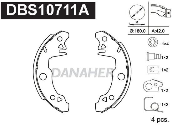 Danaher DBS10711A Колодки гальмівні барабанні, комплект DBS10711A: Купити в Україні - Добра ціна на EXIST.UA!