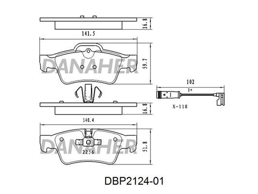 Danaher DBP2124-01 Гальмівні колодки, комплект DBP212401: Купити в Україні - Добра ціна на EXIST.UA!