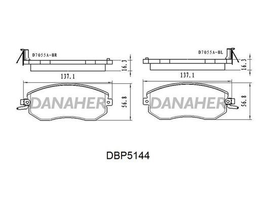 Danaher DBP5144 Гальмівні колодки, комплект DBP5144: Купити в Україні - Добра ціна на EXIST.UA!
