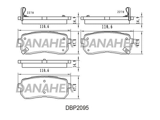 Danaher DBP2095 Гальмівні колодки, комплект DBP2095: Купити в Україні - Добра ціна на EXIST.UA!