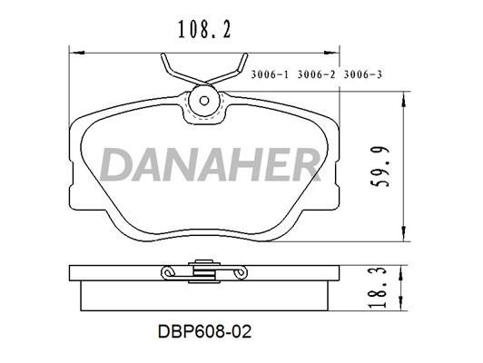 Danaher DBP608-02 Гальмівні колодки, комплект DBP60802: Купити в Україні - Добра ціна на EXIST.UA!
