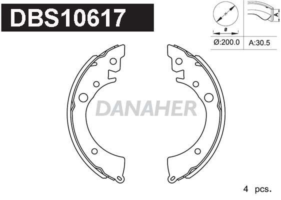 Danaher DBS10617 Колодки гальмівні барабанні, комплект DBS10617: Купити в Україні - Добра ціна на EXIST.UA!