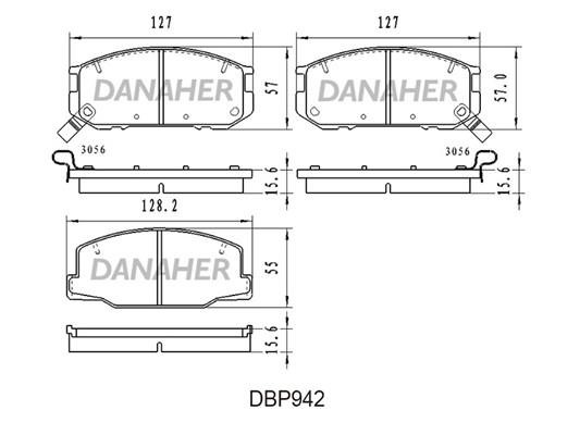 Danaher DBP942 Гальмівні колодки, комплект DBP942: Купити в Україні - Добра ціна на EXIST.UA!