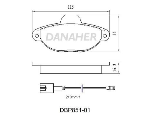 Danaher DBP851-01 Гальмівні колодки, комплект DBP85101: Купити в Україні - Добра ціна на EXIST.UA!