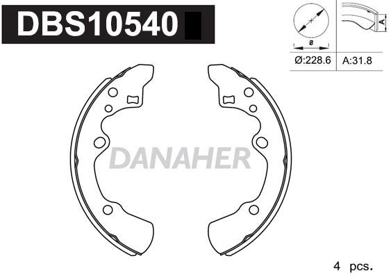 Danaher DBS10540 Колодки гальмівні барабанні, комплект DBS10540: Купити в Україні - Добра ціна на EXIST.UA!