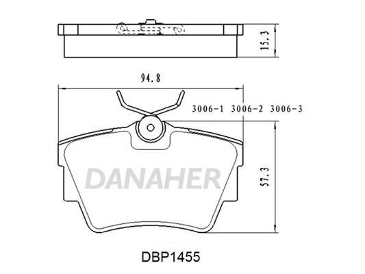 Danaher DBP1455 Гальмівні колодки, комплект DBP1455: Приваблива ціна - Купити в Україні на EXIST.UA!