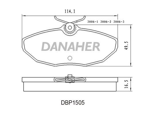 Danaher DBP1505 Гальмівні колодки, комплект DBP1505: Приваблива ціна - Купити в Україні на EXIST.UA!