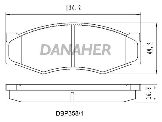 Danaher DBP358/1 Гальмівні колодки, комплект DBP3581: Приваблива ціна - Купити в Україні на EXIST.UA!
